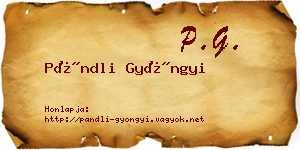 Pándli Gyöngyi névjegykártya